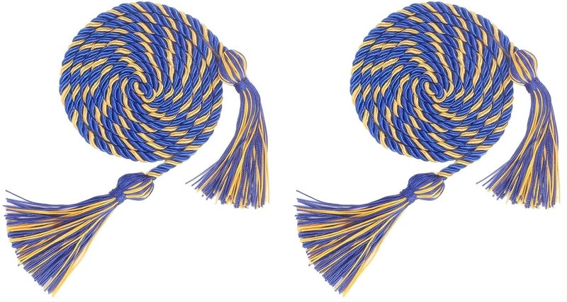 GRADFTY Double Blue and Gold Graduation Honor Cords for Graduation 2025, National Honors Society Royal Blue and Gold Cords - Image 1
